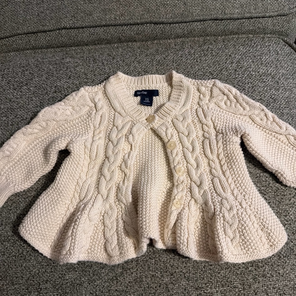 Baby GAP Cream Cable Knit Cardigan